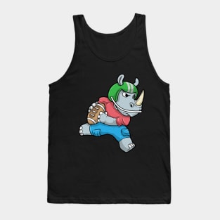 Rhino as Footballer with Football and Helmet Tank Top